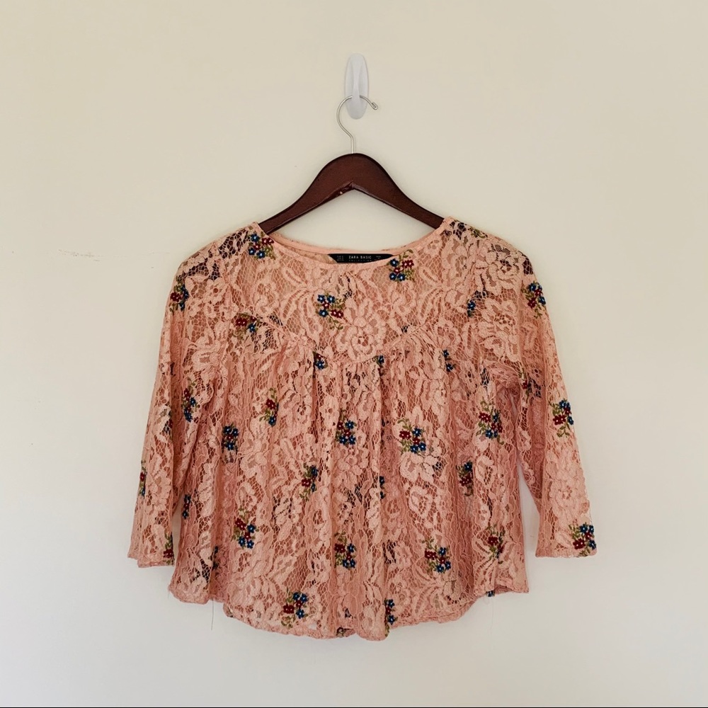 Zara floral blouse